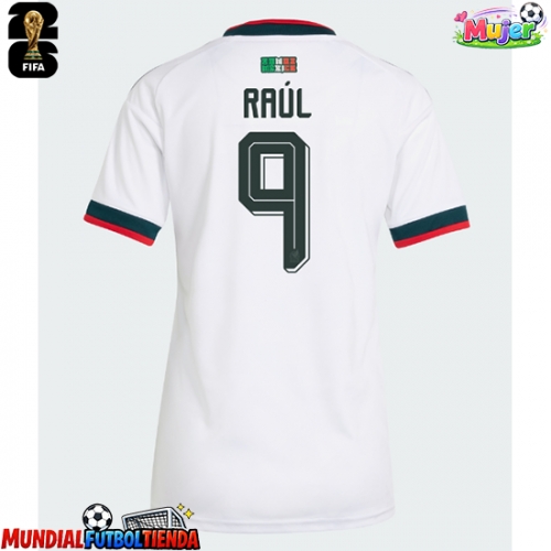 Camiseta México Raul Jimenez #9 Segunda Equipación Replica Mundial 2026 para mujer mangas cortas